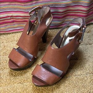 MICHAEL KORS Brown Leather Women's HEEL Sandals